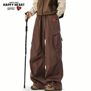子户外宽松伞兵登山裤 查尔斯桃心冲锋裤 裤 机能运动工装 男春秋美式
