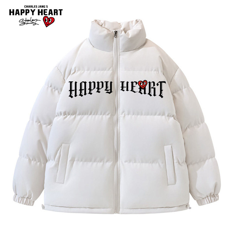 查尔斯桃心加厚立领棉服