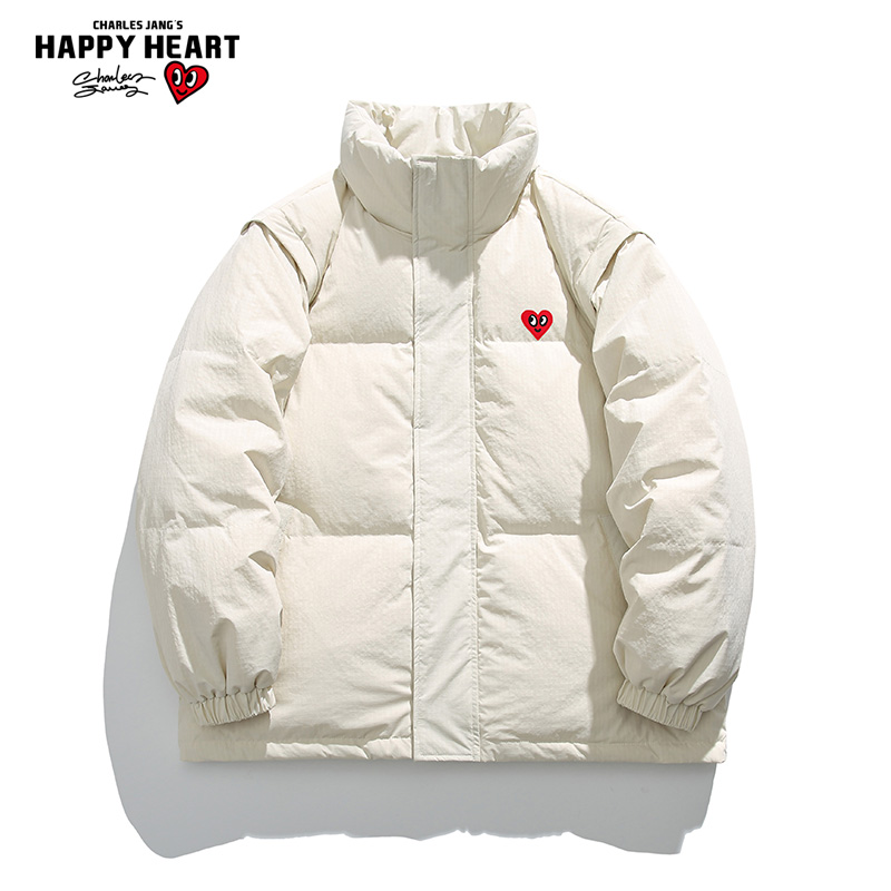 查尔斯桃心羽绒服可脱卸袖