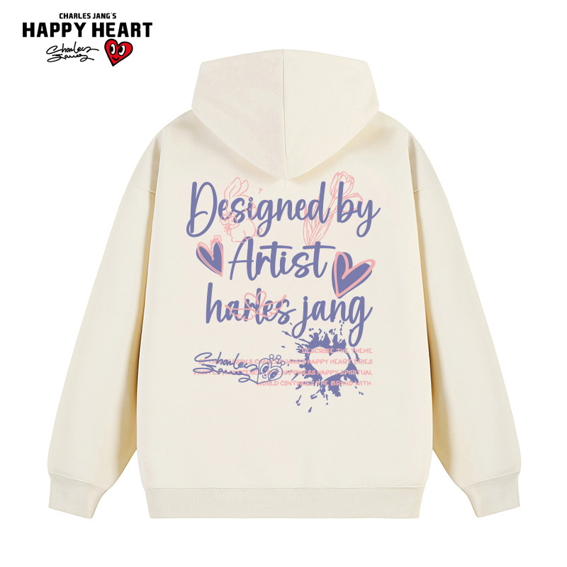 查尔斯桃心无性别连帽套头卫衣