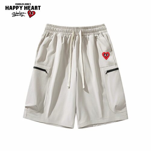 查尔斯桃心宽松休闲工装短裤