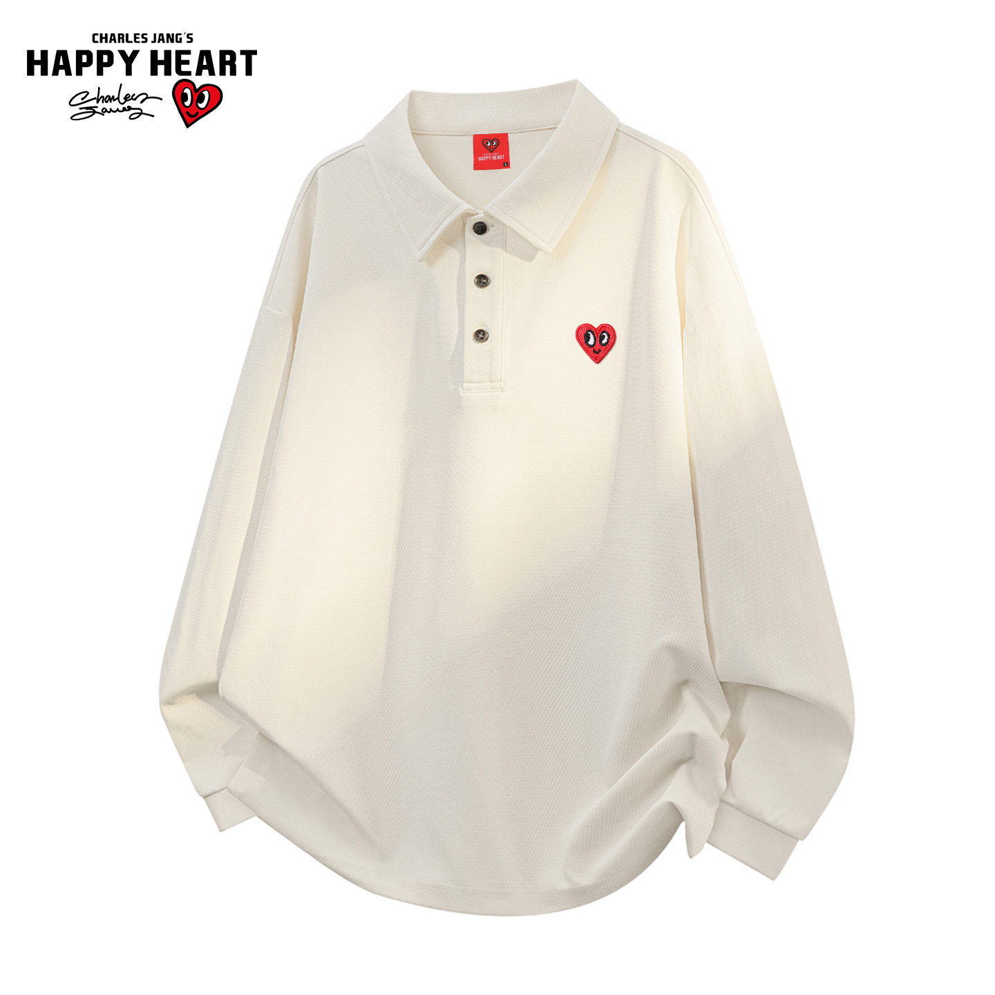 查尔斯桃心2026新款翻领卫衣男秋冬季POLO衫长袖休闲百搭情侣上衣