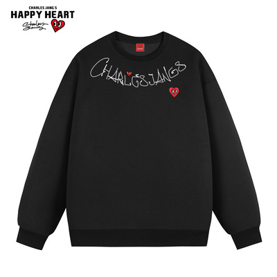 查尔斯桃心字母项链印花卫衣男