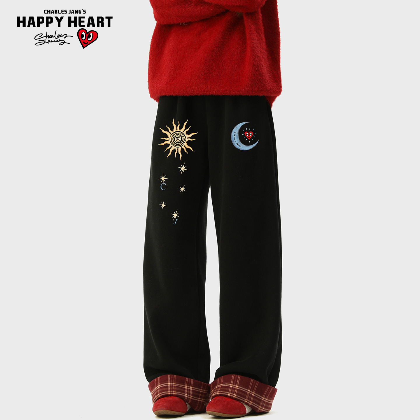 查尔斯桃心休闲长裤男女款