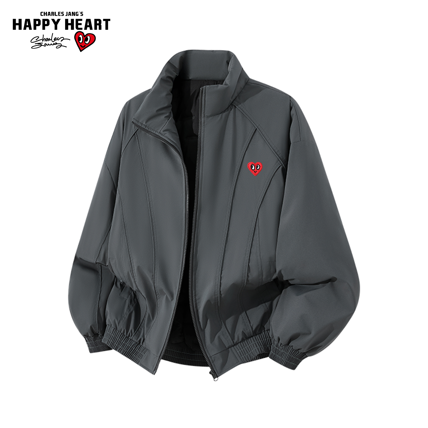 查尔斯桃心美式立领廓形棉服