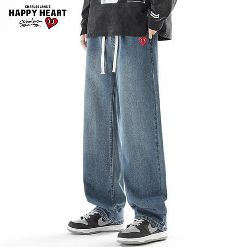 查尔斯桃心爱心牛仔裤