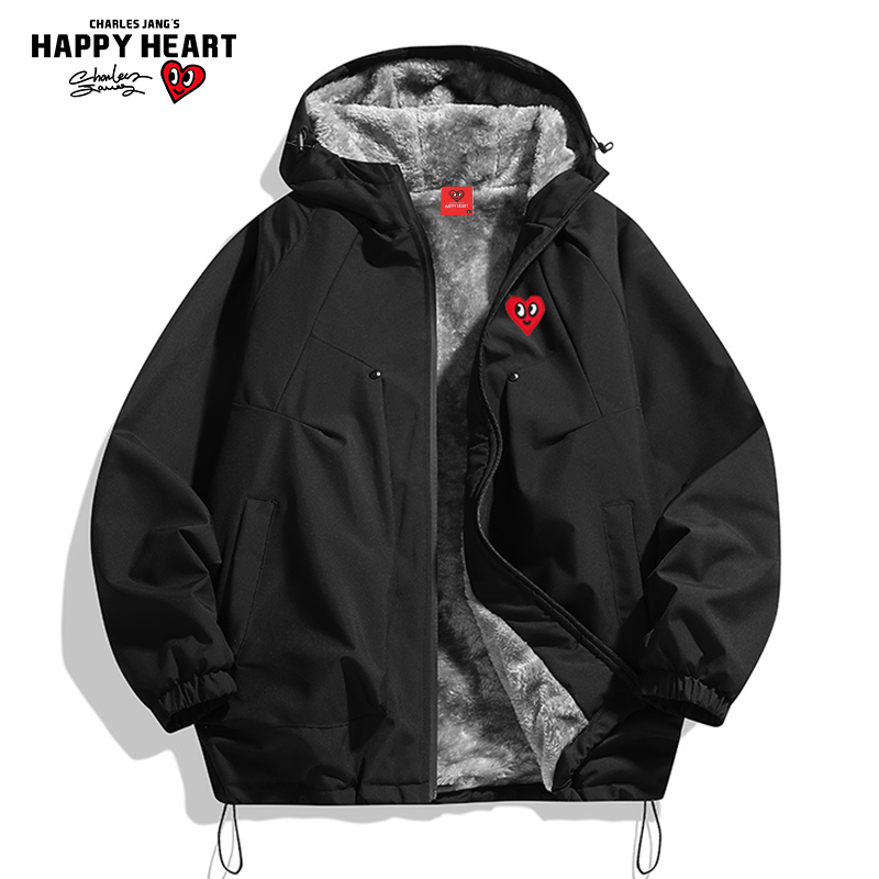 查尔斯桃心爱心加绒棉衣