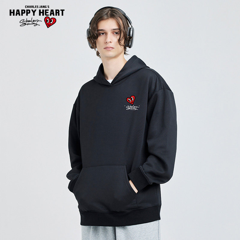 查尔斯桃心 LOGO印花卫衣男春秋季2025新款宽松休闲套头连帽外套,男装,卫衣,淘宝优惠券,粉丝福利购,淘宝优惠卷
