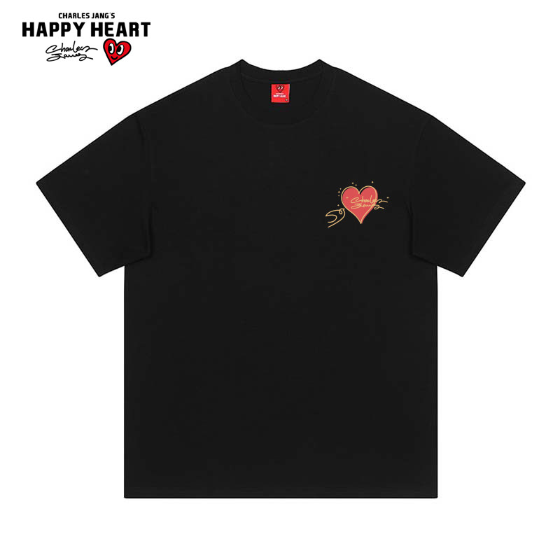查尔斯桃心 短袖t恤男美式爱心字母印花夏季2026新款纯棉圆领半