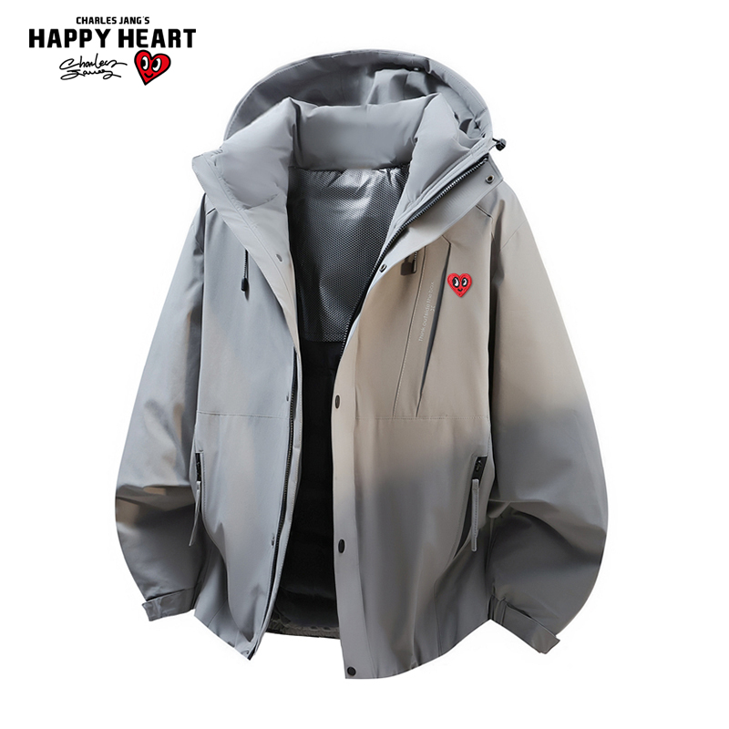 查尔斯桃心 户外登山冲锋棉服男女冬季新款加厚保暖御寒情侣外套