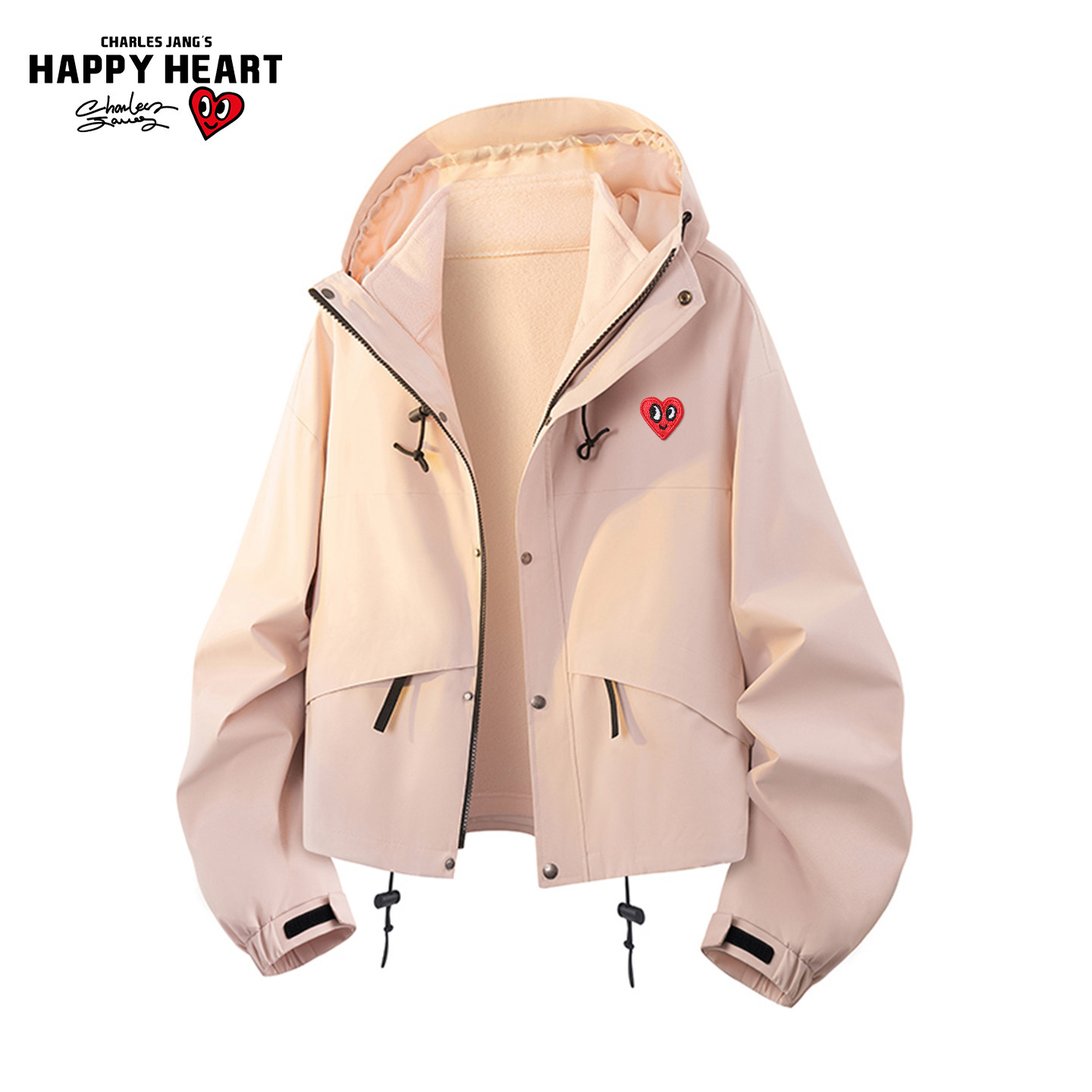 查尔斯桃心美式短款冲锋衣男女春秋季新款防风防水连帽夹克外套潮,男装,夹克,淘宝优惠券,粉丝福利购,淘宝优惠卷