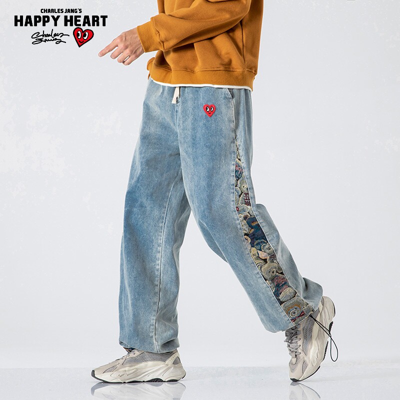 查尔斯桃心长裤春季桃心