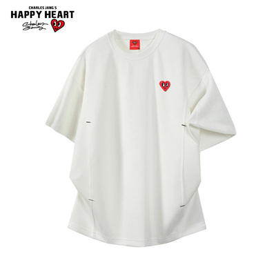 查尔斯桃心镶钉设计短袖t恤男