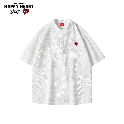 查尔斯桃心翻领短袖爱心