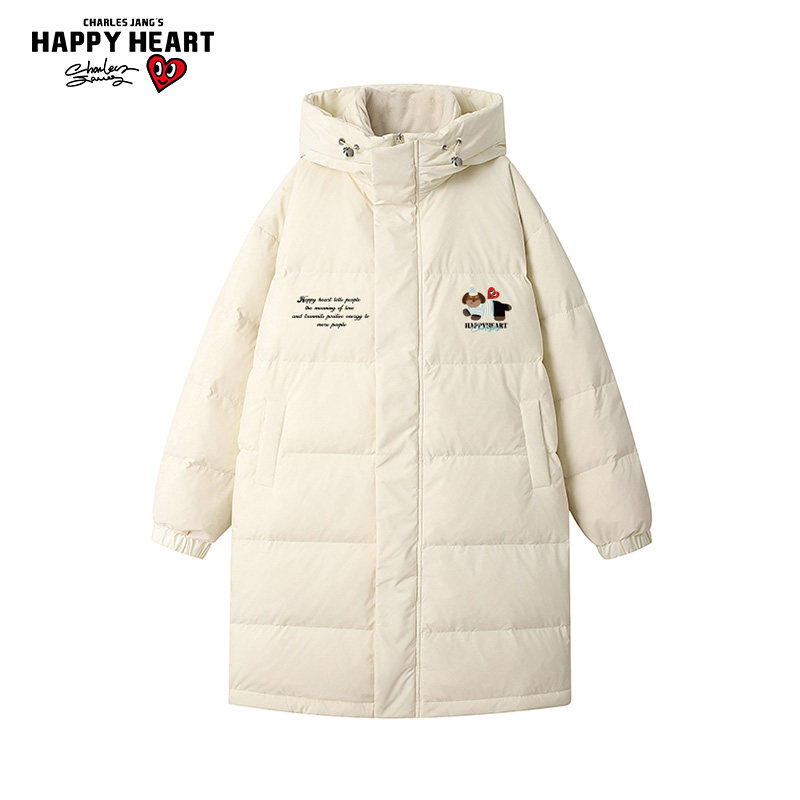 查尔斯桃心腊肠狗印花中长款羽绒服男女冬季过膝防寒情侣连帽外套,男装,羽绒服,淘宝优惠券,粉丝福利购,淘宝优惠卷