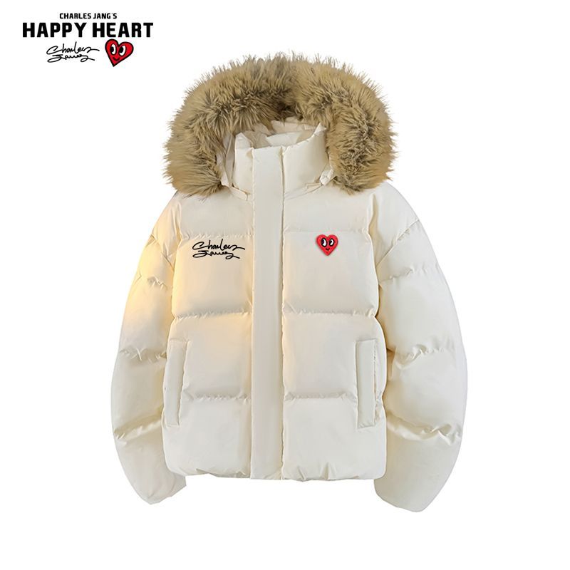 查尔斯桃心美式保暖连帽棉服男女新款冬季20