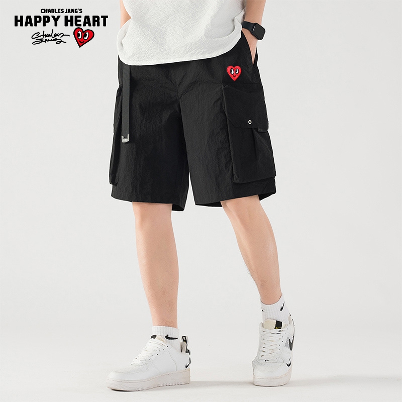 查尔斯桃心休闲短裤爱心