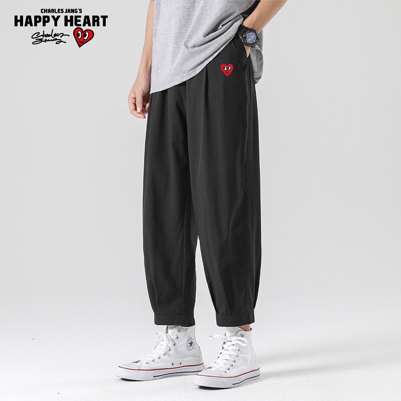 查尔斯桃心 2026年夏季束脚冰丝长裤子男薄款跑步运动训练健身