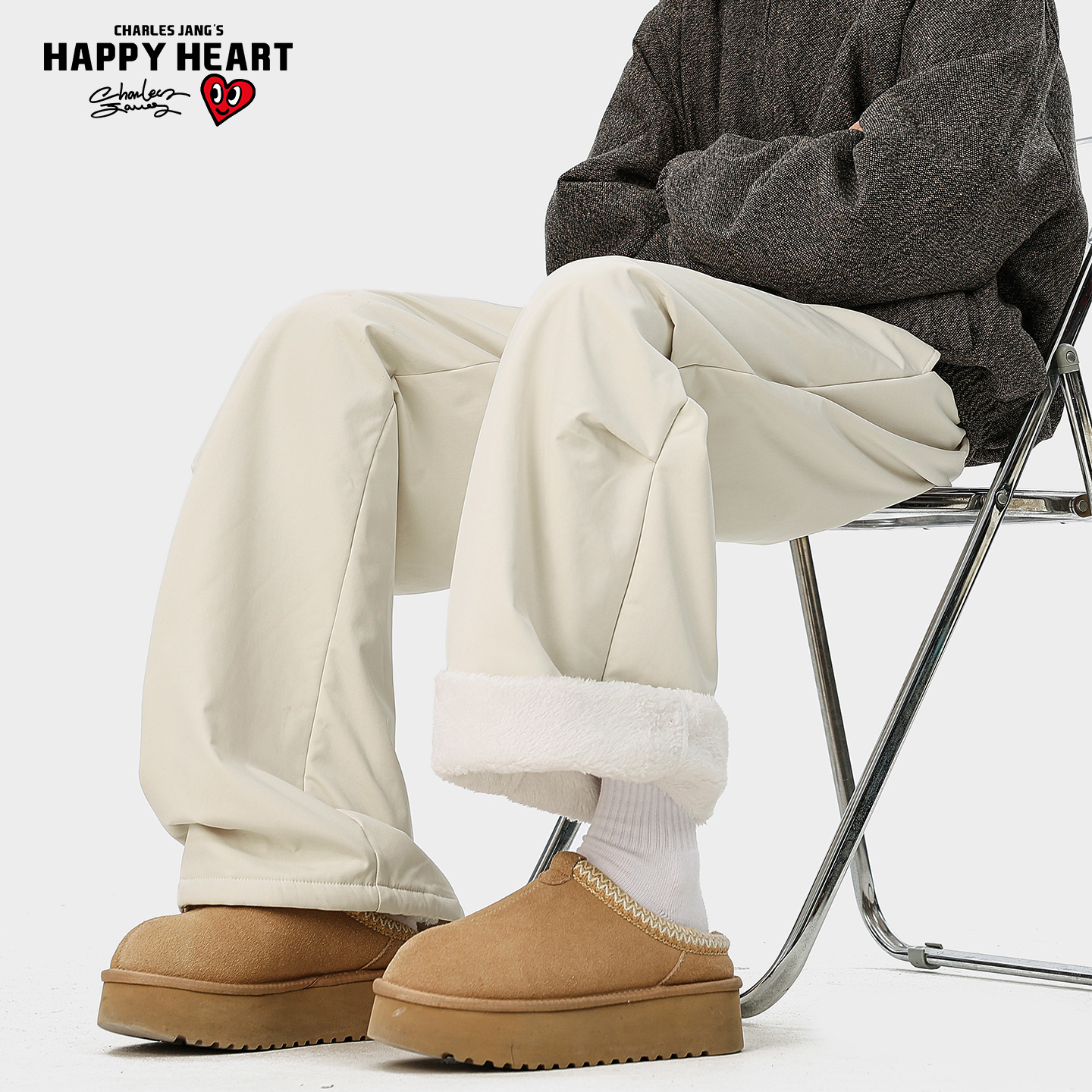 查尔斯桃心2025冬季运动休闲裤