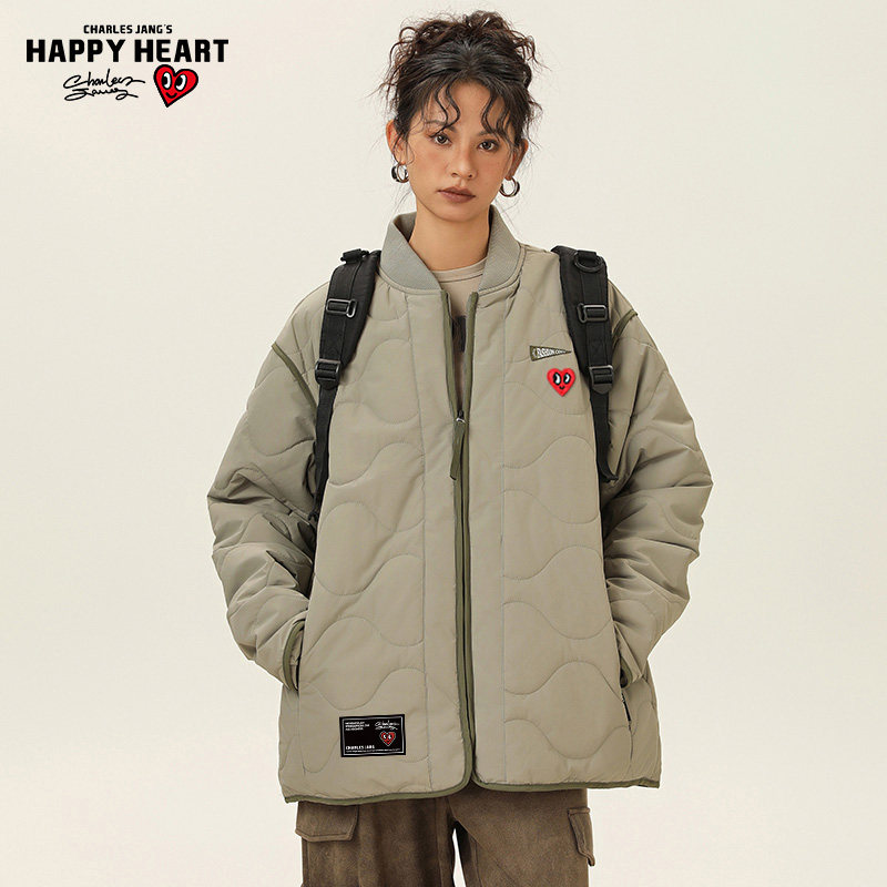 查尔斯桃心新款立领棉衣男女加厚保暖冬季拼接休闲爱心棉服外套,男装,棉衣,淘宝优惠券,粉丝福利购,淘宝优惠卷