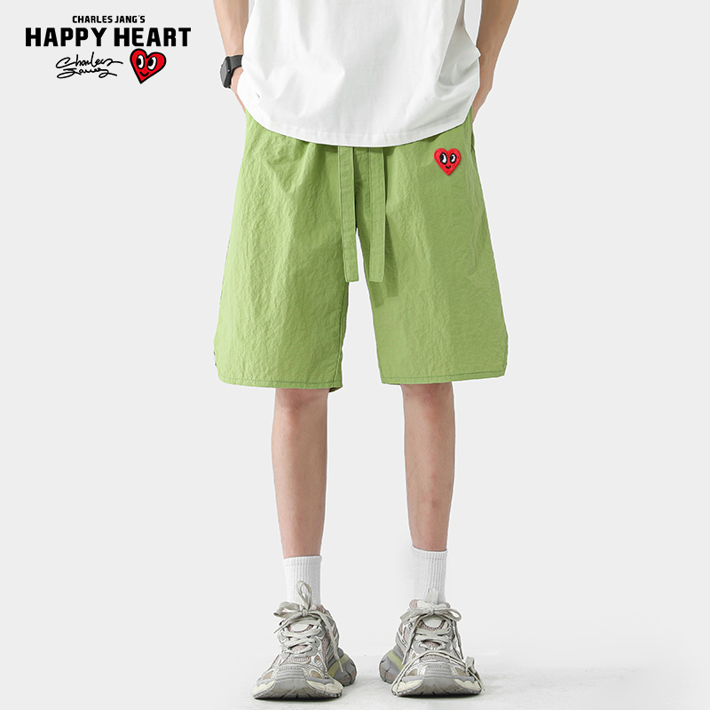 查尔斯桃心爱心休闲短裤
