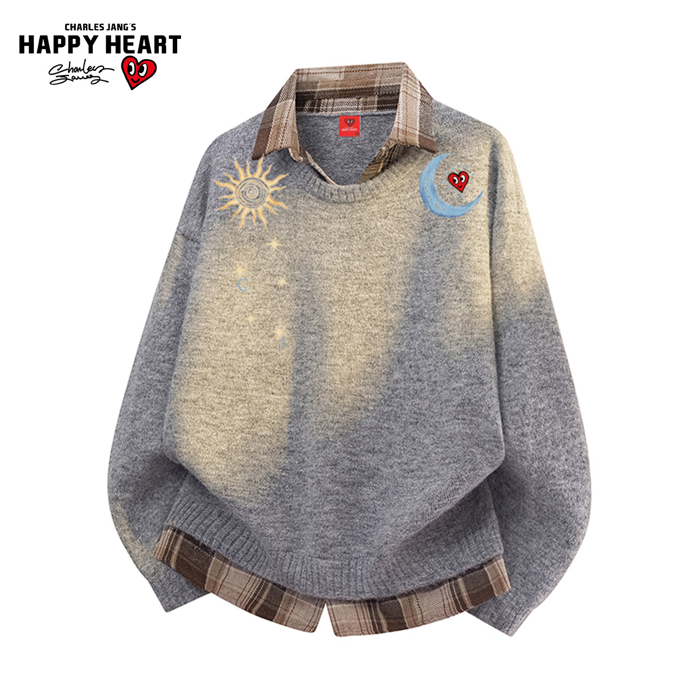 查尔斯桃心复古格纹假两件翻领毛衣男冬季2025新款慵懒针织衫上衣,男装,针织衫/毛衣,淘宝优惠券,粉丝福利购,淘宝优惠卷