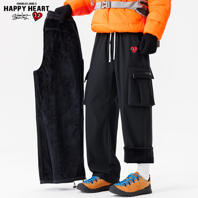 查尔斯桃心美式大口袋机能工装裤