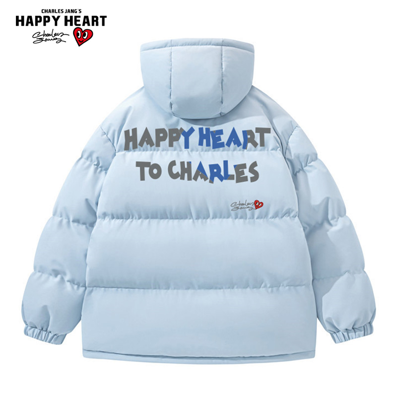 查尔斯桃心情侣棉服外套