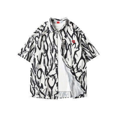 查尔斯桃心翻领短袖爱心