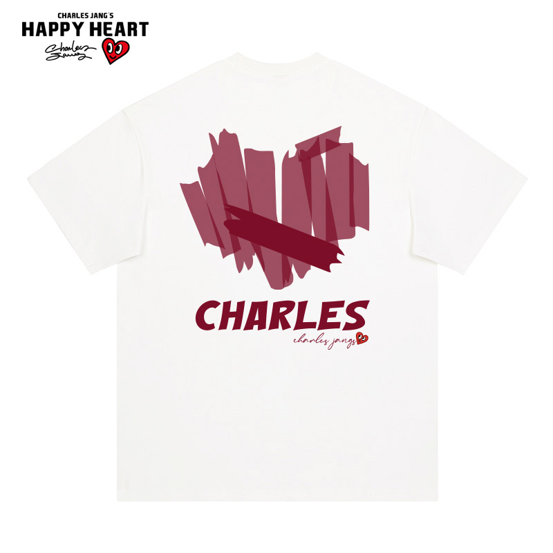 查尔斯桃心无性别短袖T恤