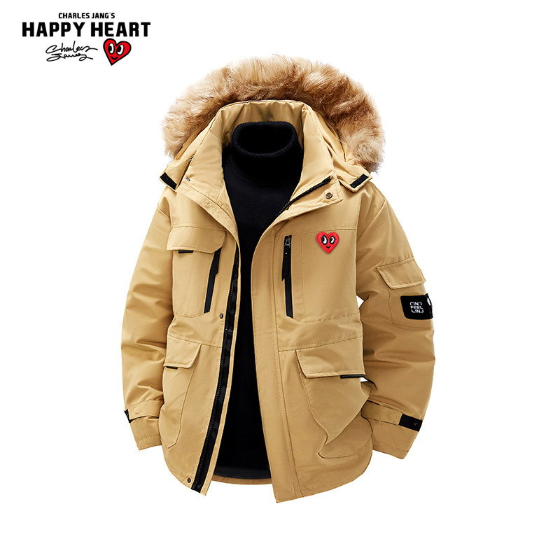 查尔斯桃心工装棉服男女冬季宽松休闲加厚派克服情侣连帽棉衣外套,男装,棉衣,淘宝优惠券,粉丝福利购,淘宝优惠卷