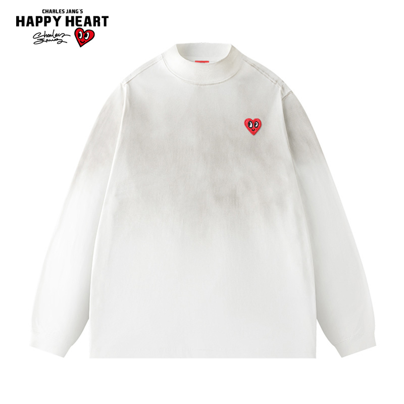 查尔斯桃心美式泼墨扎染圆领卫衣