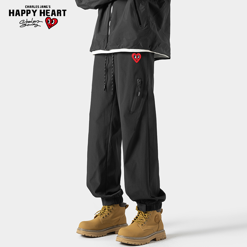 查尔斯桃心爱心加绒休闲裤