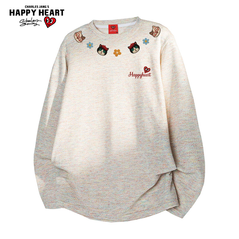 查尔斯桃心 罩衫彩点长袖T恤男女款春夏秋季轻薄透气微透休闲上衣