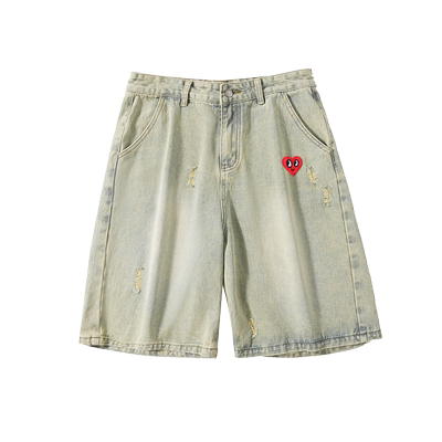 查尔斯桃心六分裤夏季桃心