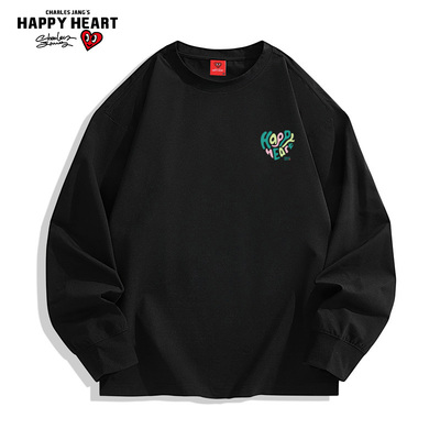 查尔斯桃心 2025年春秋季新款休闲圆领长袖t恤男女同款内搭打底衫