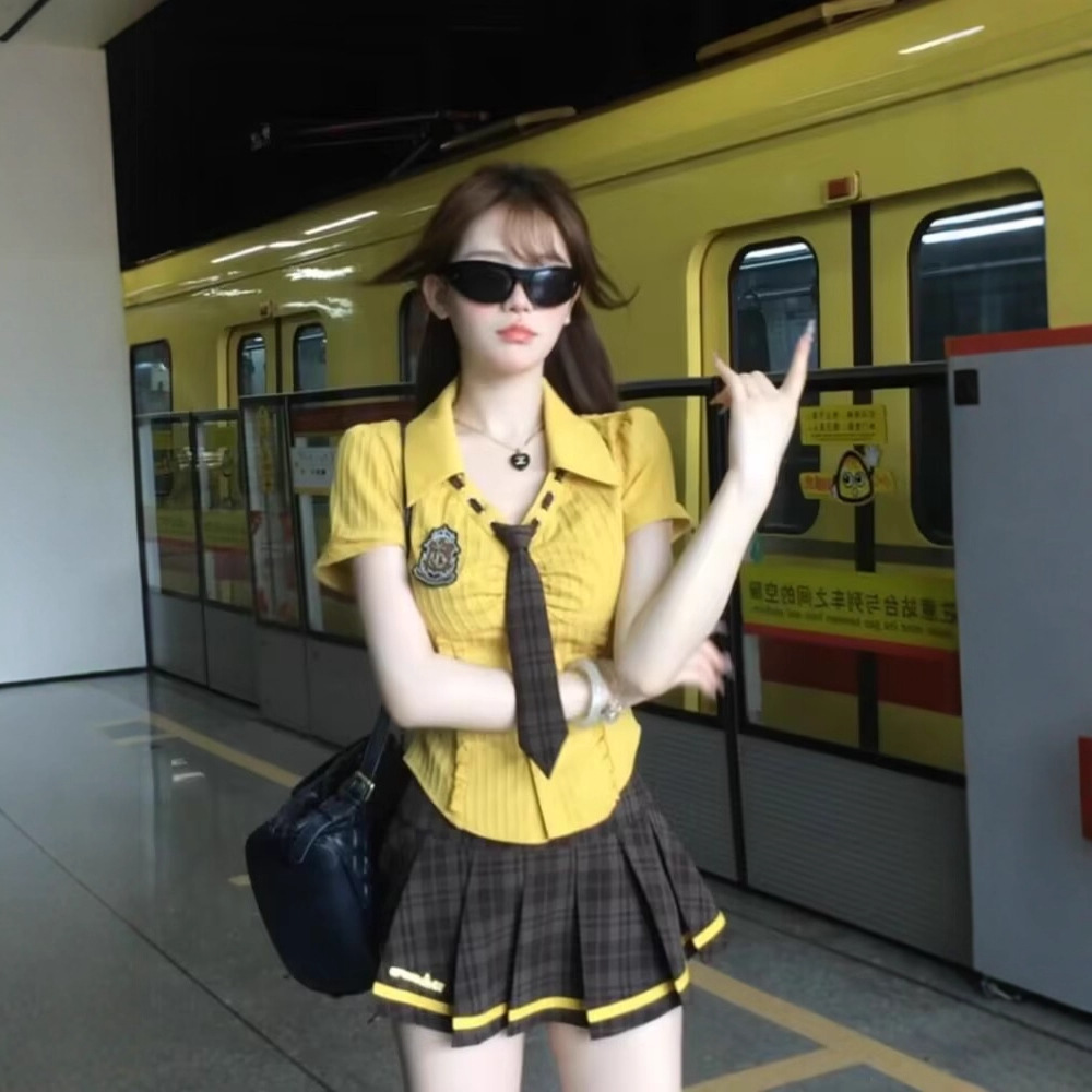 纯欲美式学院风jk制服套装