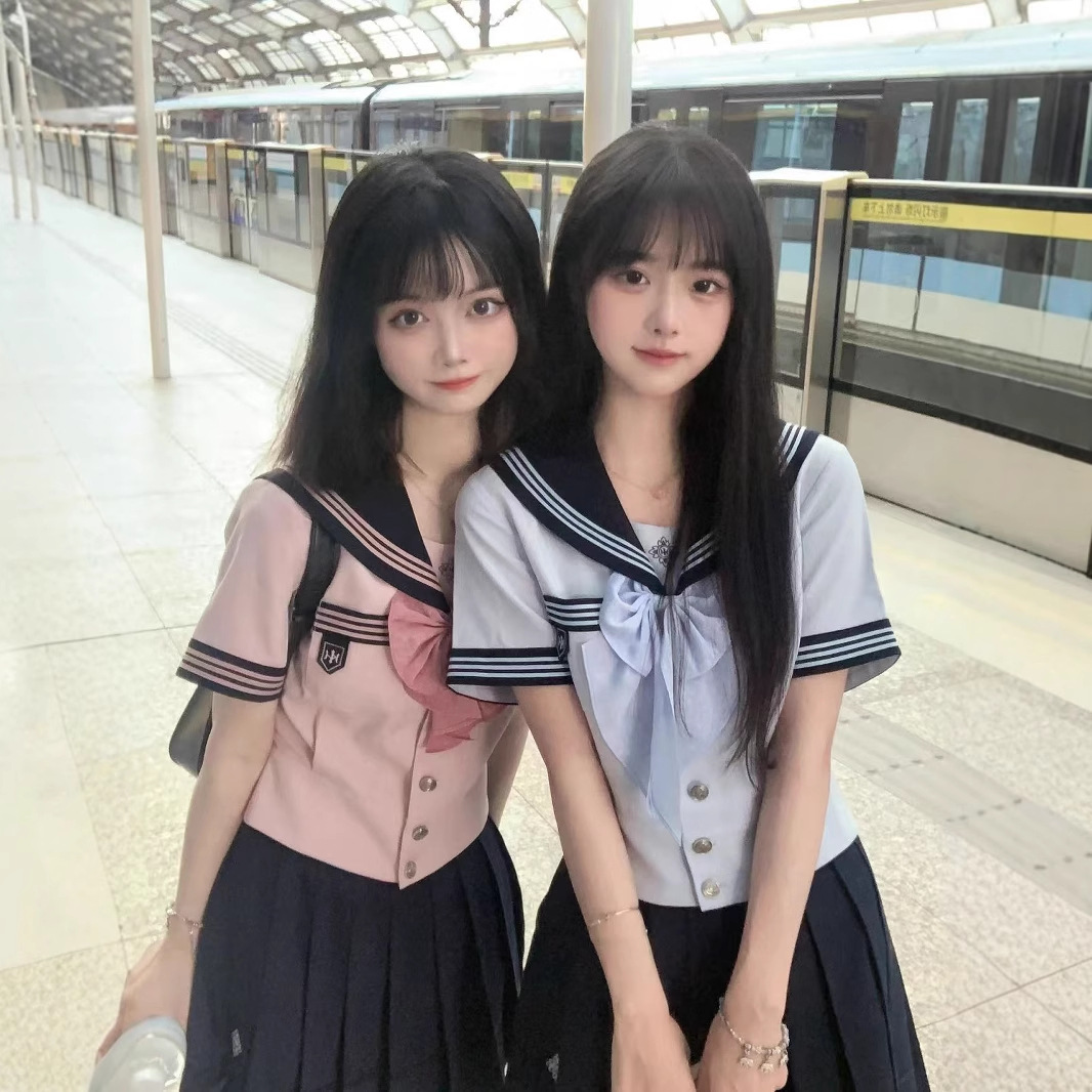 现货梗豆物语晴空蓝水手JK制服