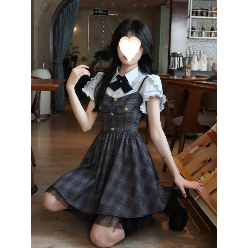 美式学院风jk制服套装女夏季短袖