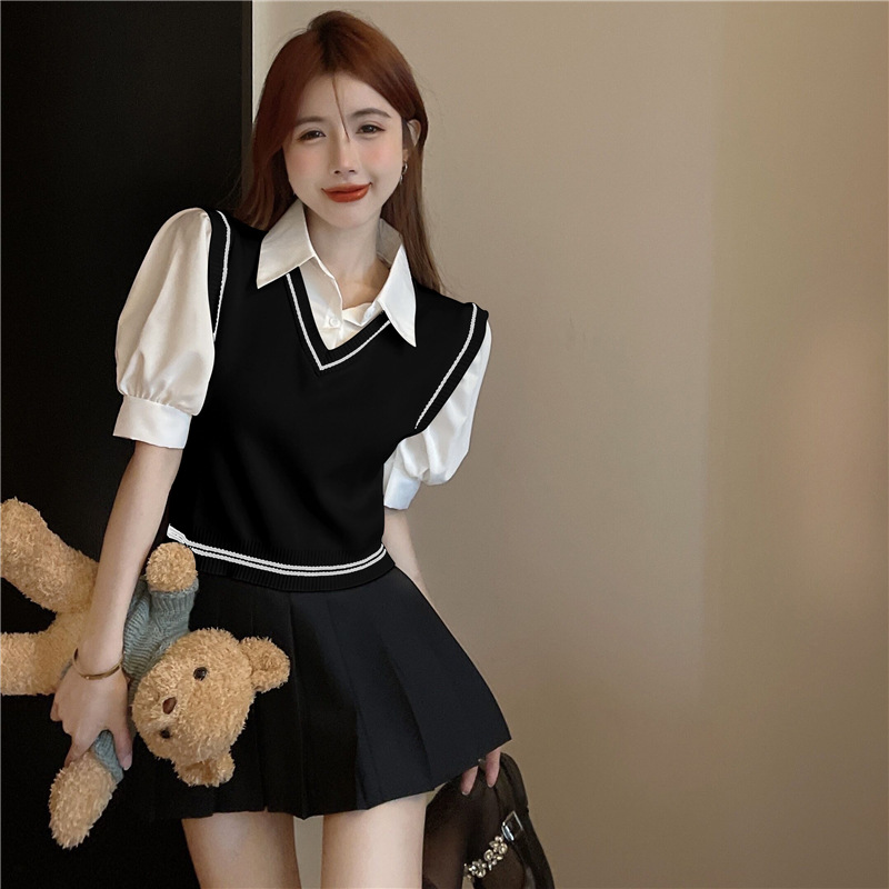 学院风小个子套装女夏季