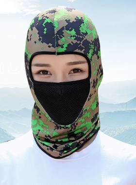 冰丝夏季钓鱼防晒头套包面罩保暖帽子骑行男女口鼻罩脸基尼遮阳帽