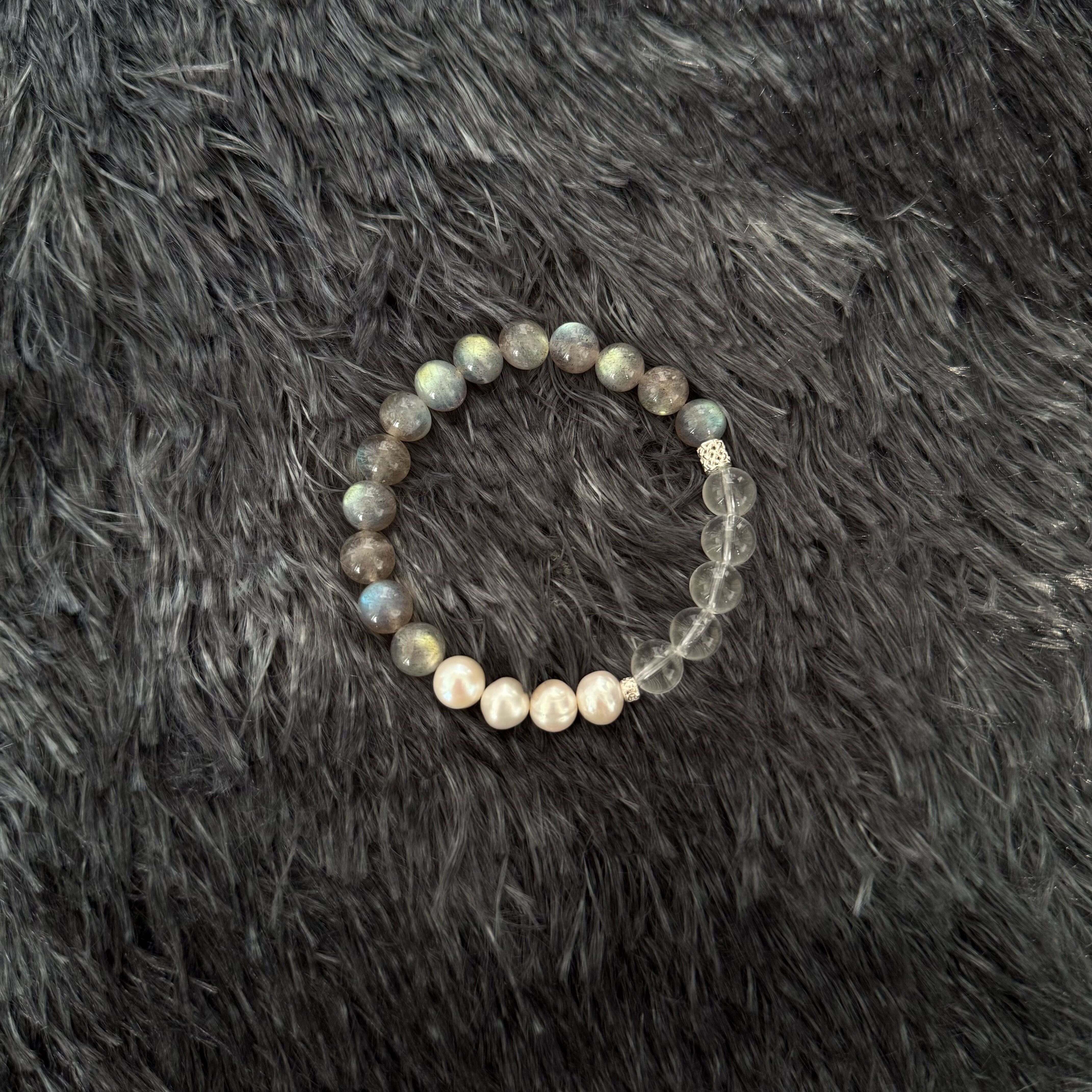 天然月光石珍珠秋冬搭配质感手串