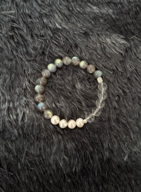 925银A lone ranger原创【珩珀】天然月光石珍珠秋冬质感手串手链