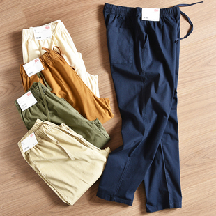 微锥 客供水洗棉 春夏男士 百搭直筒九分裤 男 休闲裤 日单尾货