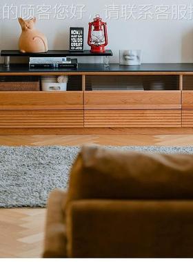 日式实木电视柜岩樱桃木小户型板用客厅储物柜简约电30629落地家