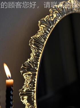 AE38化妆镜梳妆台式桌妆面2025新梳台款镜子带灯美镜妆镜圆镜化妆