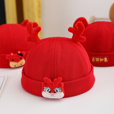 婴儿帽子春秋季可爱地主帽瓜皮帽