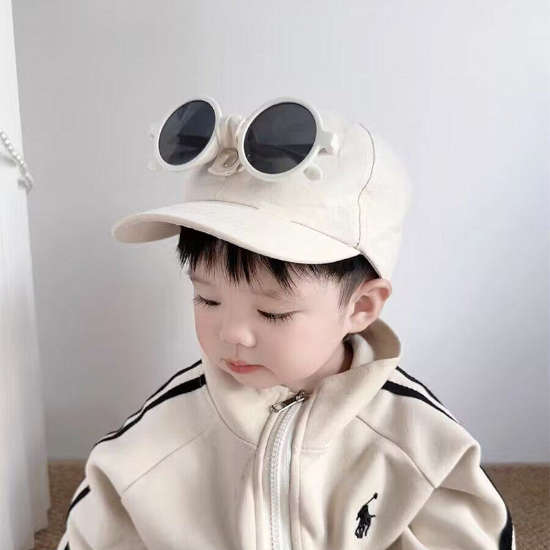 【眼镜可拆】宝宝帽子春夏季薄款帅气鸭舌帽男童女孩遮阳防晒帽