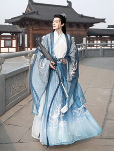 魏晋风汉元素古装晋制齐腰襦裙汉服套装三件套古代侠客中国风男装