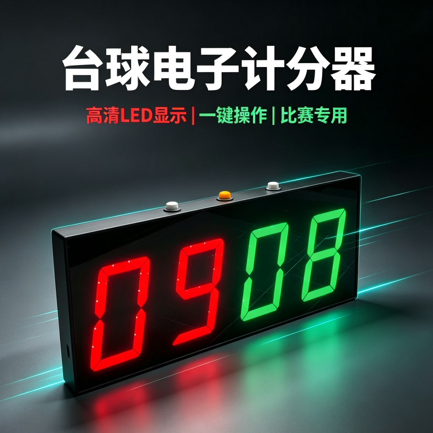 多功能显示台球记分器遥控充电